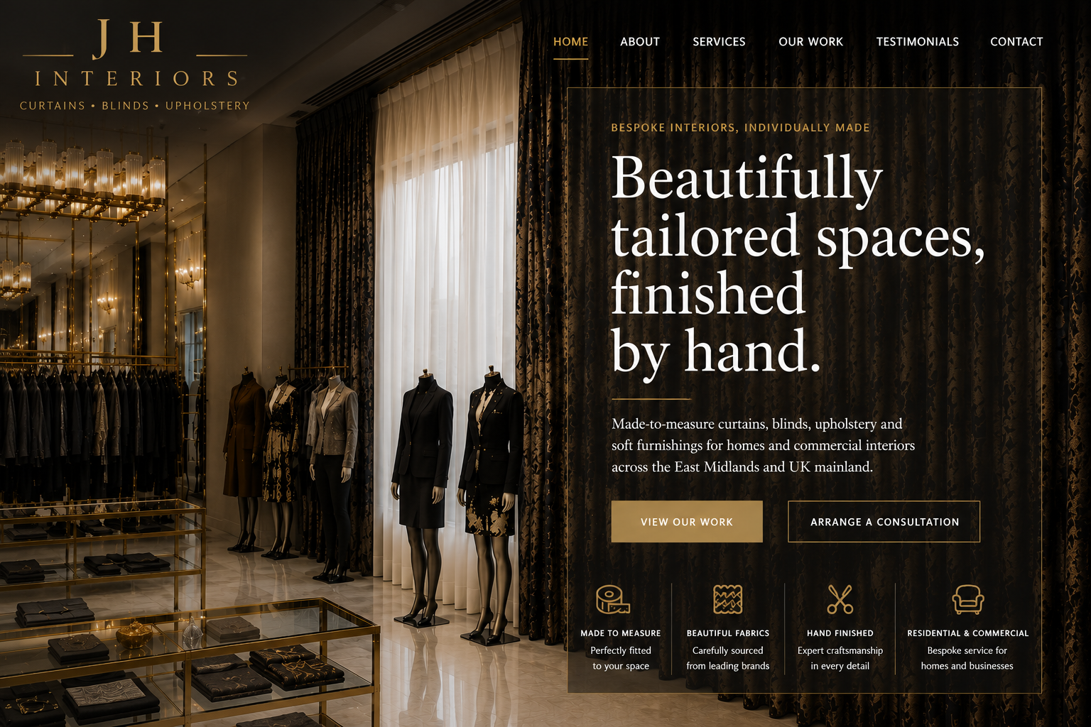 J H Interiors — beautifully tailored spaces, finished by hand