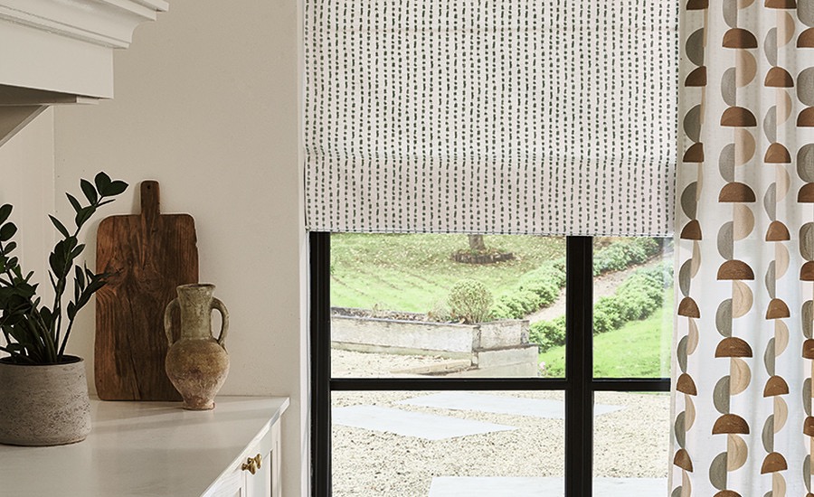 Patterned Roman blind